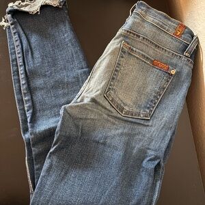 Classic Blue Denim Jeans with trendy cuff